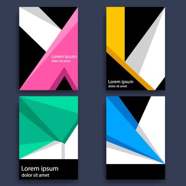 Soyut geometri şekli kapak dergisi şablonu. Poster, broşür, arkaplan vs. için şablon