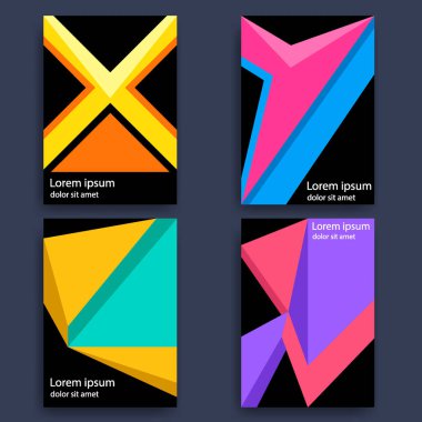 Soyut geometri şekli kapak dergisi şablonu. Poster, broşür, arkaplan vs. için şablon