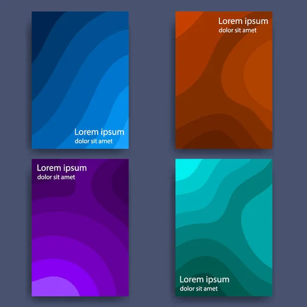Gradient Abstract Annual Report Template Set Template Poster Brochure Backgrounds — Διανυσματικό Αρχείο