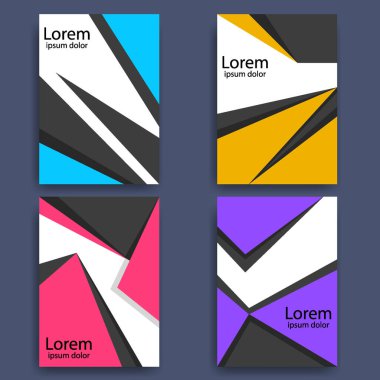 Dalga dokusu broşür seti. Poster, broşür, arkaplan vs. için şablon