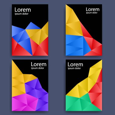 Dalga dokusu broşür seti. Poster, broşür, arkaplan vs. için şablon