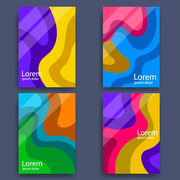 Wave Texture Cover Pamphlet Set Template Poster Brochure Backgrounds Cover — Archivo Imágenes Vectoriales