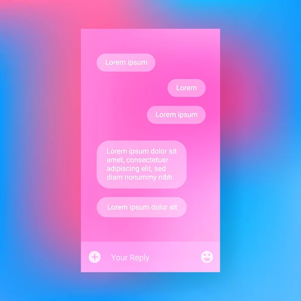 Transparente Benutzeroberfläche Chat Online Mobile App Smartphone Redesign Realistischen Objekt — Stockvektor
