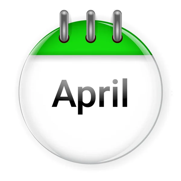 円3Dカレンダー4月 アイコンの絵を描く ベクトル図 — ストックベクタ