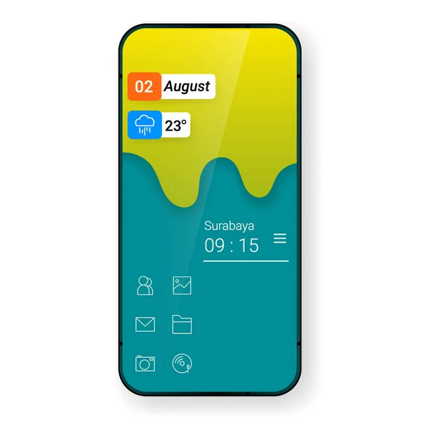 Herontwerp Home Screen User Interface Smartphone Thema Vector Ontwerp Illustratie — Stockvector
