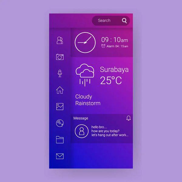 Widget Anordnung Benutzeroberfläche Mockup Smartphone Redesign Realistischen Objekt — Stockvektor