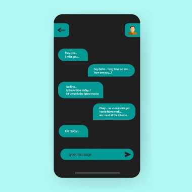 kullanıcı arayüzü iletisi sohbet diyaloğu mobil app.eps, Smartphone gerçekçi nesneyi yeniden tasarladı 
