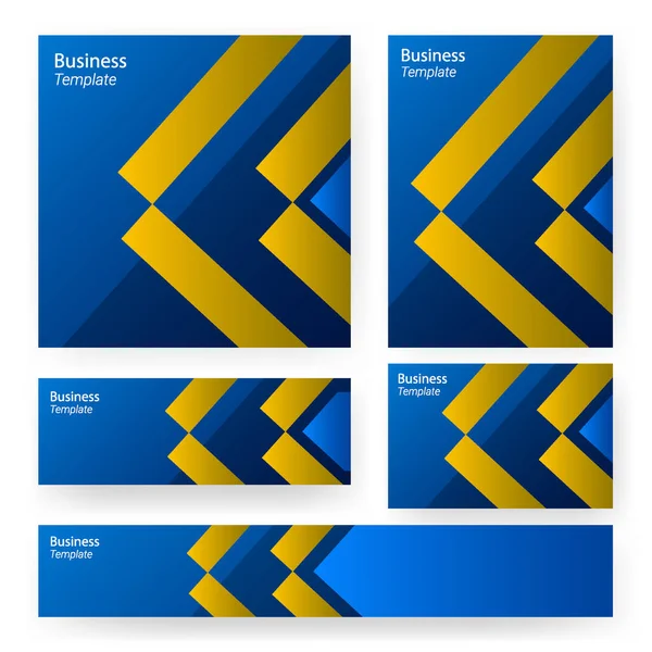 Gelb Blaue Mustervorlagen Für Den Geschäftsdruck Vorlage Für Poster Broschüren — Stockvektor