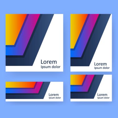 Geometrik doku gradyan kaplama iş şablonları. Poster, broşür, arkaplan vs. için şablon