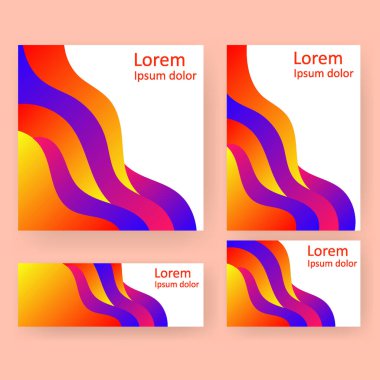 Dalga eğimli doku broşürü kağıt baskı şablonları. Poster, broşür, arkaplan vs. için şablon