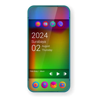 ev ekran düzeni mobil uygulama ui gökkuşağı simgesi gereci, vektör tasarım illüstrasyonu
