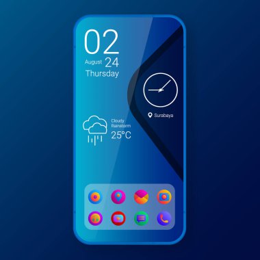 ev ekran ui tasarımı özel modifikasyonlar çoklu renk dalgası, vektör tasarım illüstrasyonu