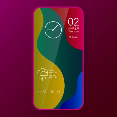 ev ekran ui tasarımı özel modifikasyonlar çoklu renk dalgası, vektör tasarım illüstrasyonu