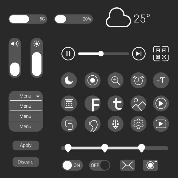 Mobile App Icon Set Benutzeroberfläche Sauberes Design Dreidimensionales Technologiedesign — Stockvektor