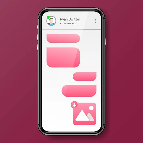 Chatten Blanco Template Gebruikersinterface Realistische Smartphone Ontwerp Vector Ontwerp Illustratie — Stockvector