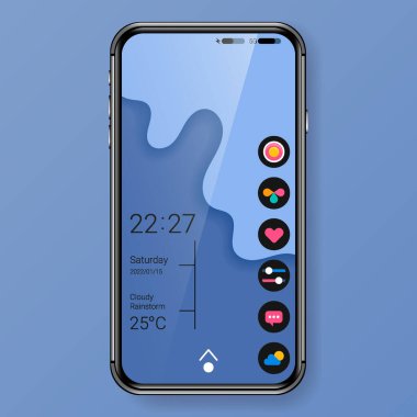 karanlık mod kullanıcı arayüzü gerçekçi mobil uygulama tasarımı, vektör tasarımı illüstrasyonu