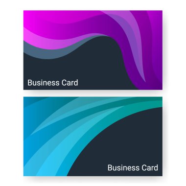 business card set templates background wave elegant. template for poster,brochure,backgrounds cover etc