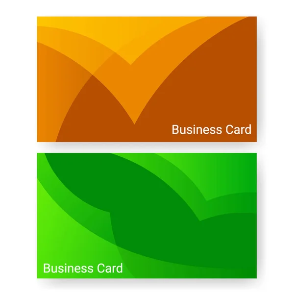 Business Card Set Templates Background Modern Orange Green Template Poster — Stok Vektör
