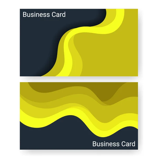 Business Card Set Templates Background Modern Lemons Wave Template Poster — Stock Vector