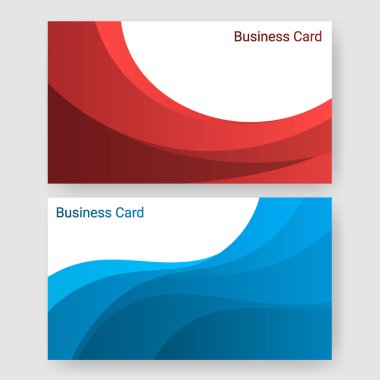 business card name template set wave art pattern red blue. template for poster,brochure,backgrounds cover etc