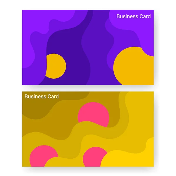 Business Card Name Template Set Abstract Wave Pattern Template Poster — Stock Vector