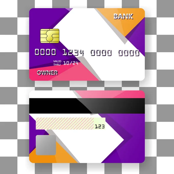 Bankkarten Vorlage Hintergrund Papier Textur Patches Vorlage Für Poster Broschüren — Stockvektor