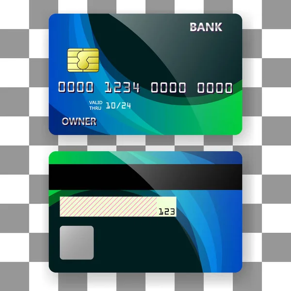 Šablona Bankovní Karty Pozadí Vlna Aurora Šablona Pro Plakát Brožuru — Stockový vektor