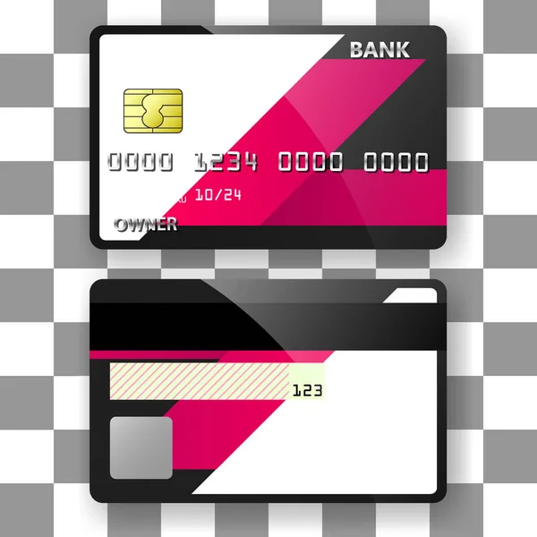 Bankkarte Vorlage Hintergrund Rosa Streifen Elegante Design Kunst Vorlage Für — Stockvektor