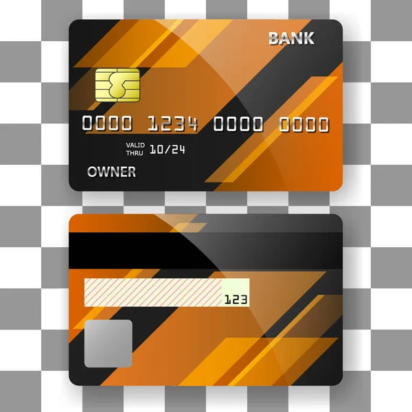 Bankkarte Vorlage Hintergrund Orange Streifen Elegante Design Kunst Vorlage Für — Stockvektor