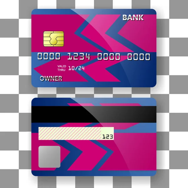 Bankkarte Vorlage Hintergrund Blauen Pfeil Muster Design Vorlage Für Poster — Stockvektor