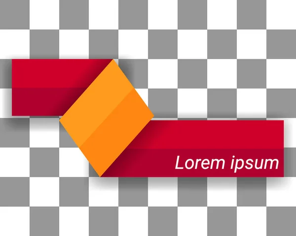 Alt Üçüncü Pankart Kullanıcı Arayüzü Kırmızı Kurdele Modeli Poster Broşür — Stok Vektör