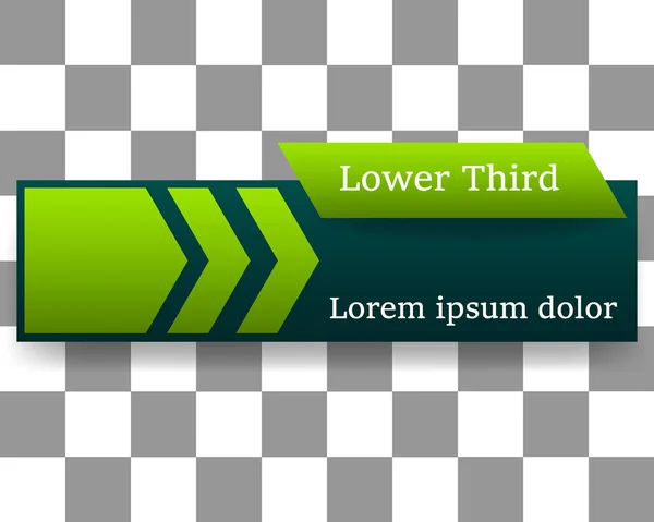 Dolní Třetí Banner Šablona Uživatelské Rozhraní Design Zelený Mockup Šablona — Stockový vektor