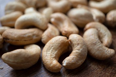 Arka plan olarak lezzetli kaju fıstığı, üst görünüm