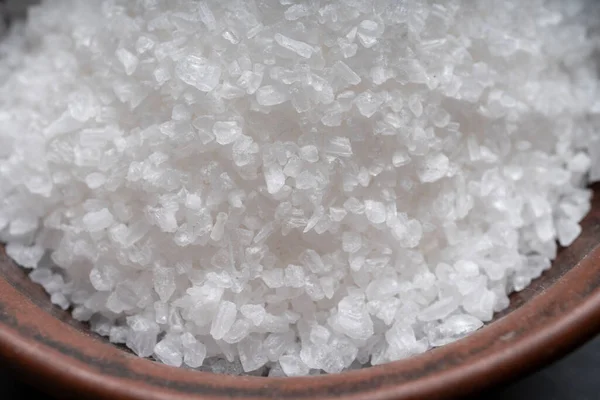 Grova Havet Mat Salt Makro Närbild Ovanifrån — Stockfoto