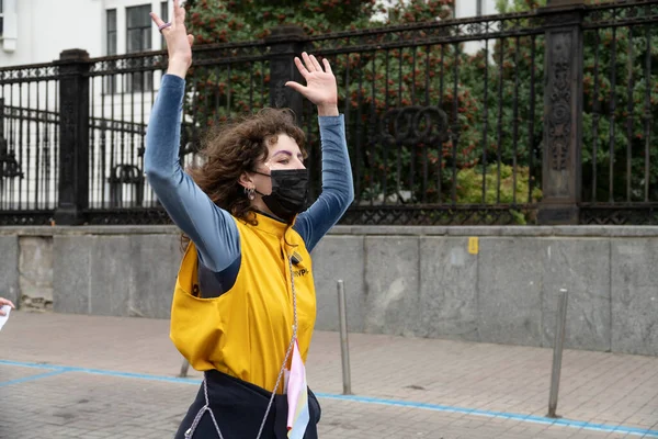 Septembre 2021 Kiev Ukraine Les Gens Sur Marche Fierté Avec — Photo