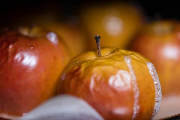 Pommes Cuites Four Gros Plan Aliments Sains — Photo