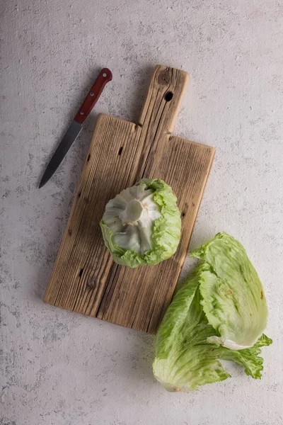 White Cabbage Salad Cutting Board Close — Stock Photo, Image