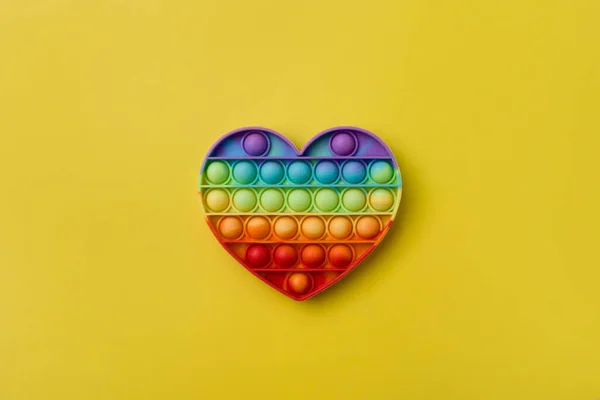 San Valentín Símbolo Corazón Del Arco Iris Para Colorear Sobre — Foto de Stock