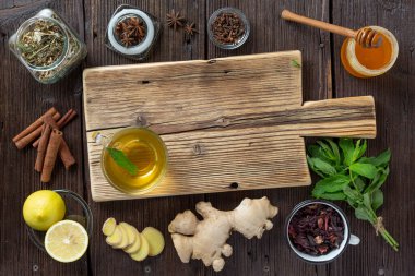 Eski bir tarife göre sağlık çayı tarifi. Alternatif bitkisel ilaçlarda kullanılan geleneksel Çin bitkileri. Bitkisel ilaçlar. Geleneksel tıp için eski tarifler.