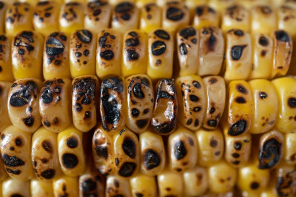 Grilled Corn Close Concrete Background Traditional American Holiday Food — Foto de Stock