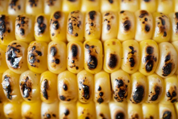 Grilled Corn Close Concrete Background Traditional American Holiday Food — Foto de Stock