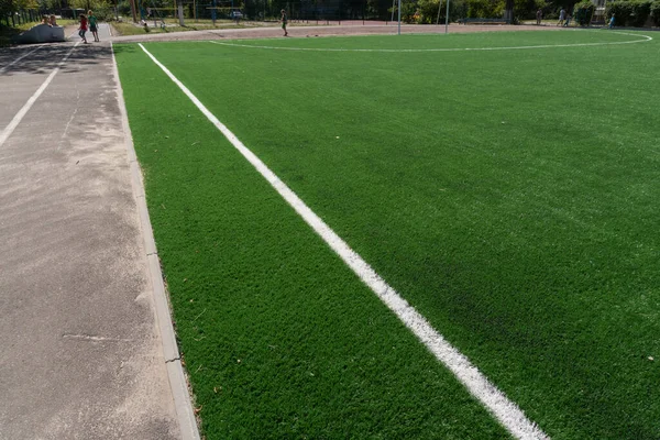 Marking Modern Stadium Artificial Turf School Stadium — ストック写真