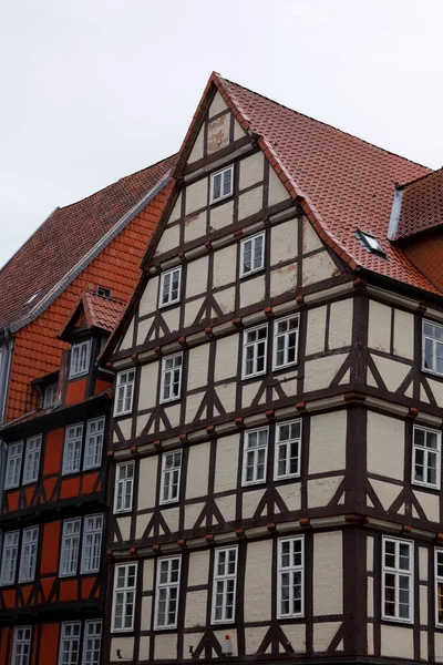 Старое Немецкое Здание Традиционный Дизайн Фасада Дома Центральной Европы Прошлых — стоковое фото