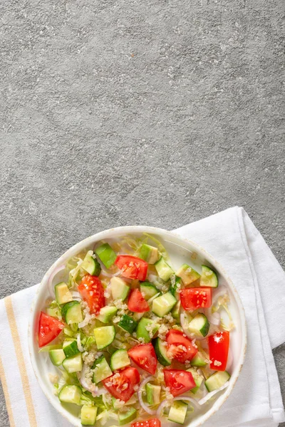 Salad Fresh Vegetables Herbs Quinoa Seeds Olive Oil — ストック写真
