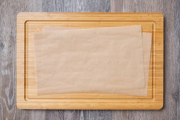 Empty Cutting Board Close Top View Background — Stockfoto