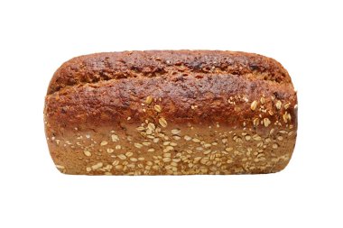 Cereal bread isolated on white background, healthy food. layout made of bread on the white background. Flat lay. Food concept.