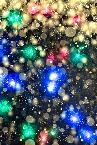 Weihnachten Abstrakten Hintergrund Mit Bokeh Und Goldenen Schneeflocken — Stockfoto