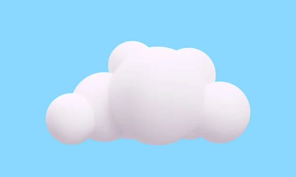 Zarte Wolke Isoliert Auf Blauem Hintergrund Vektorillustration — Stockvektor