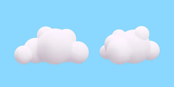 Render Van Realistische Witte Wolken Vectorillustratie — Stockvector