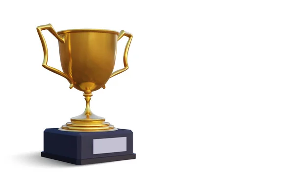 Złoty Puchar Mistrza Cieniem Izolowanym Białym Tle Nagroda Turniej Sportowy — Wektor stockowy